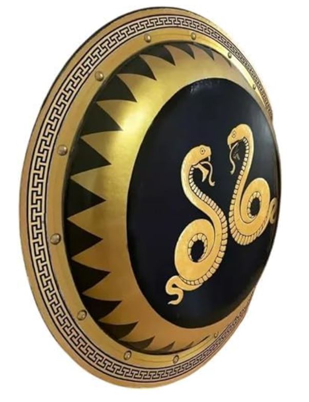 30 Inch Ancient Shield Authentic Greek Hoplite Double Snake Shield Handmade